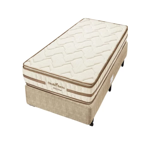Conjunto Box Solteiro Espuma D45 Americanflex Clinoflex Bambu 88x188x62cm